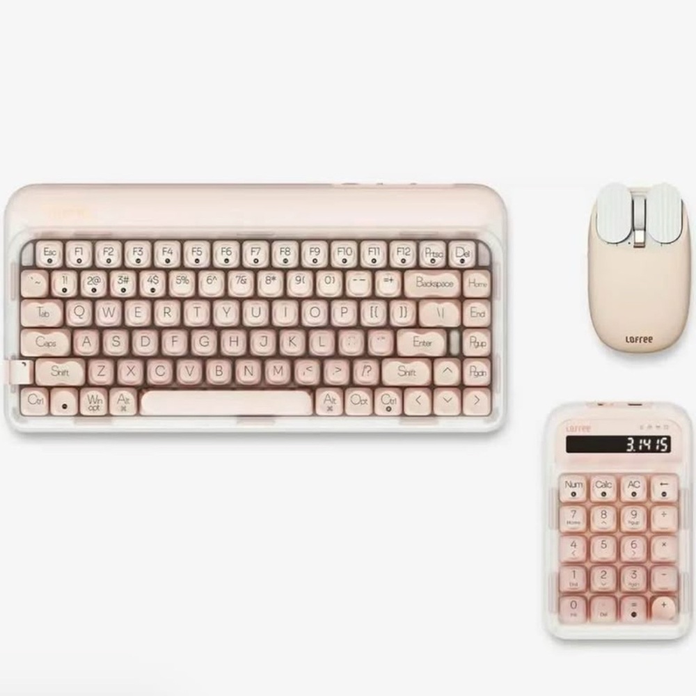 Pink Wireless Keyboard and Mouse Set